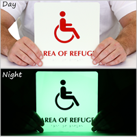 Area Of Refuge Braille Signs