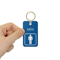 1-3/4 in. x 3 in. MEN Bathroom Keychain