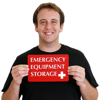 Emergency Equipment Storage Sign
