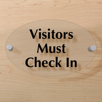 Visitors Must Check In Sign