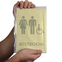 Metal Unisex Bathroom Sign