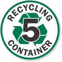 Recycling Container 5 Floor Sign & Label Kit