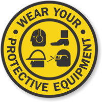 Standing Floor Sign for PPE