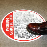 Handguns Prohibited Floor Sign