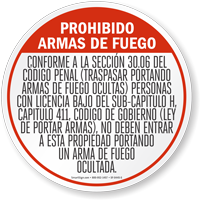 No Se Permiten Pistolas Floor Sign