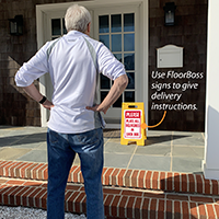 Place All Deliveries in Lock Box FloorBoss Sign