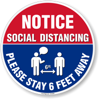 Please Stay 6ft Away Floor Sign