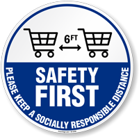 Social Distancing Reminder Floor Sign