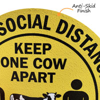 Social distancing floor signs