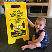 Fun social distancing sign