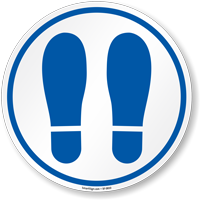 Footprints symbol slip safe floor sign