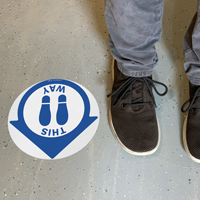 Footprints Symbol Floor Sign