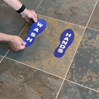 Wash Hands Footprints Floor Marker