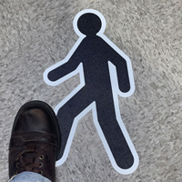 Cut to Shape Pedestrian Sign, Version 2 SlipSafe™ Floor Sign