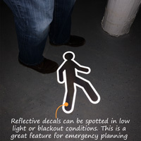 Emergency exit signs for walkways