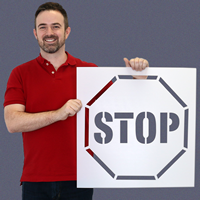 Stop Floor Stencil