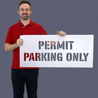 Permit Parking Only Pavement Stencil