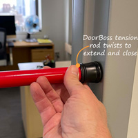 Door barricade sign for unavailable service