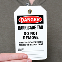 2-Sided Barricade OSHA Danger Status Tags