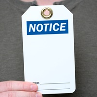 Self Laminating OSHA Notice Blank Two-Sided Tag