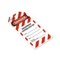 Tags in a box with metal eyelet