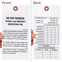 Fire Sprinkler Inspection Tag