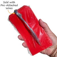 Pack of 25 plastic red tags with wires