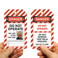 Do Not Operate Self-Laminating Tag