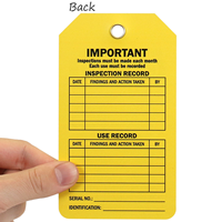 Air Mask Maintenance Checklist Tag
