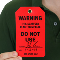 Red scaffold tag