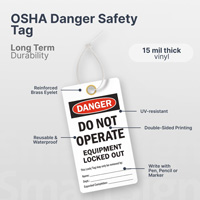 Safety Lockout Tags - Do Not Operate Equipment Locked Out