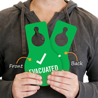 Evacuated With Tick Symbol Door Hang Tags