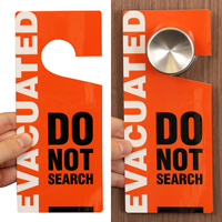 Evacuated Do Not Search Hang Tag