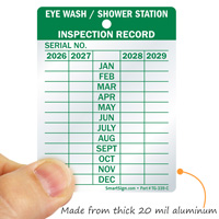 Eye Wash Station Inspection Tag