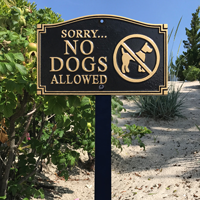 No Dogs Allowed Statement Lawn Plaque