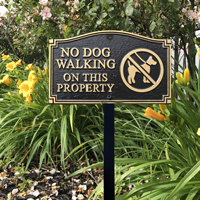 No Dog Walking Statement Lawn Plaque