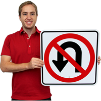 No U Turn Road Traffic Signs Symbol