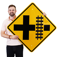 Highway-Light Rail Transit Grade Crossing (Symbol) Signs
