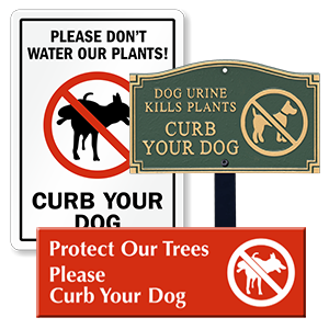 Curb Your Dog Signs