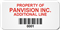 Asset Label, Property of Company Name with Barcode