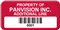 Asset Label, Property of Company Name with Barcode