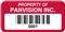 Asset Label, Property of Company Name with Barcode