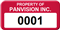 Asset Label, Property of Company Name with Numbering