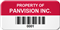 Asset Label, Property of Company Name with Barcode