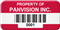 Asset Label, Property of Company Name with Barcode