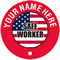 Custom Name Around USA Flag