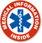 Medical Information Inside Hard Hat Decals