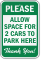 Allow Space For 2 Cars Park Here Sign