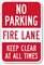 No Parking Fire Lane Sign