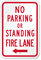 No Parking Fire Lane Sign